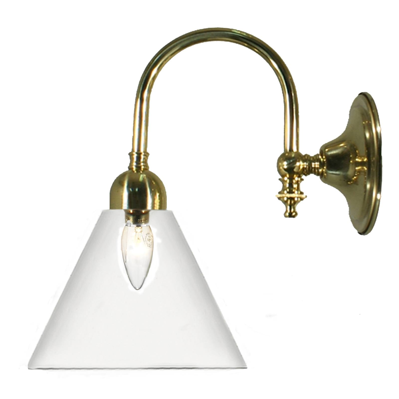 Loxton Wall Light with Cono Clear Shade, Polished Brass