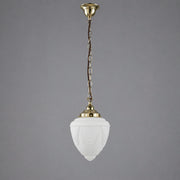 Empire 8'' Opal Matte on Single Chain Suspension, Polished Brass