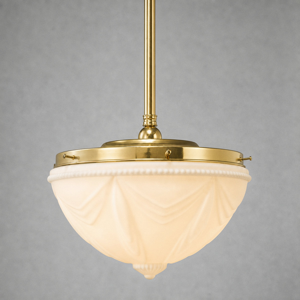 Empire 14'' Opal Matte on Rod Set 3/4'' x 1/2m, Polished Brass
