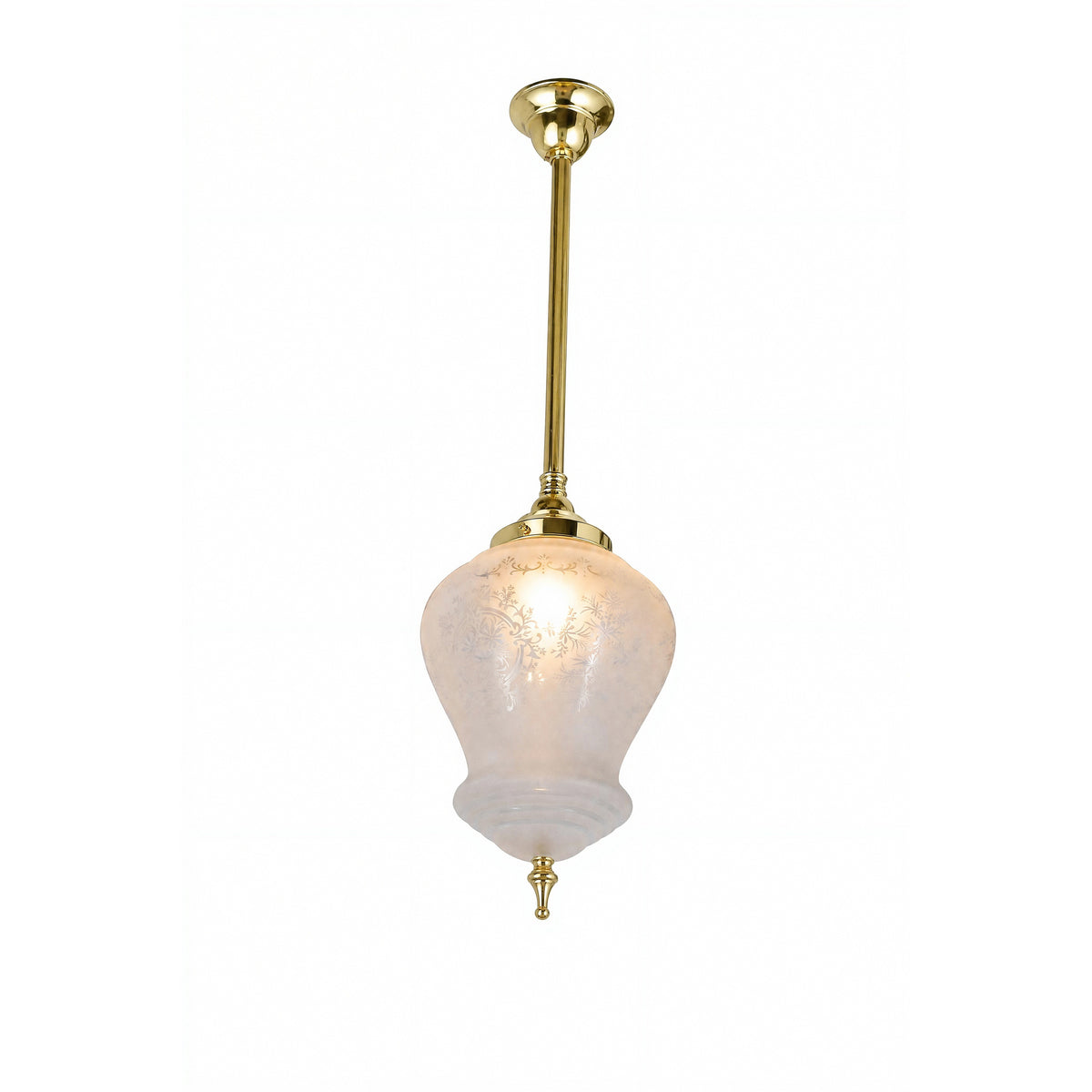 Cambridge Large 3/4" x 1/2m Rod Pendant, Polished Brass