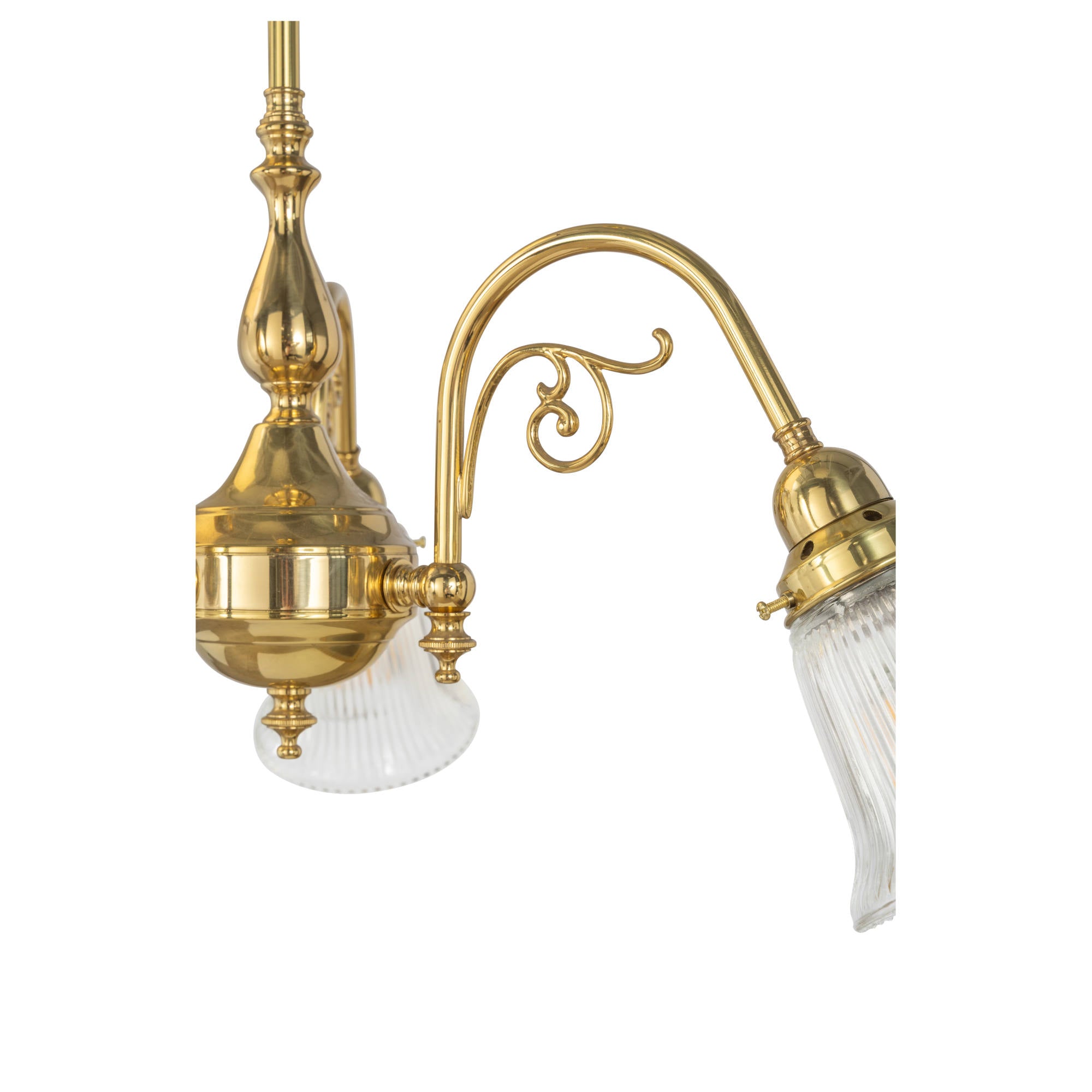 Victoriana 3 Light Pendant Polished Brass with Zipper 23 Clear Shades