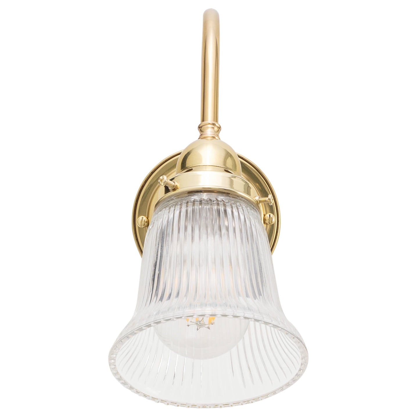 Victoriana Wall Bracket Polished Brass with Zipper 23 Clear Shade