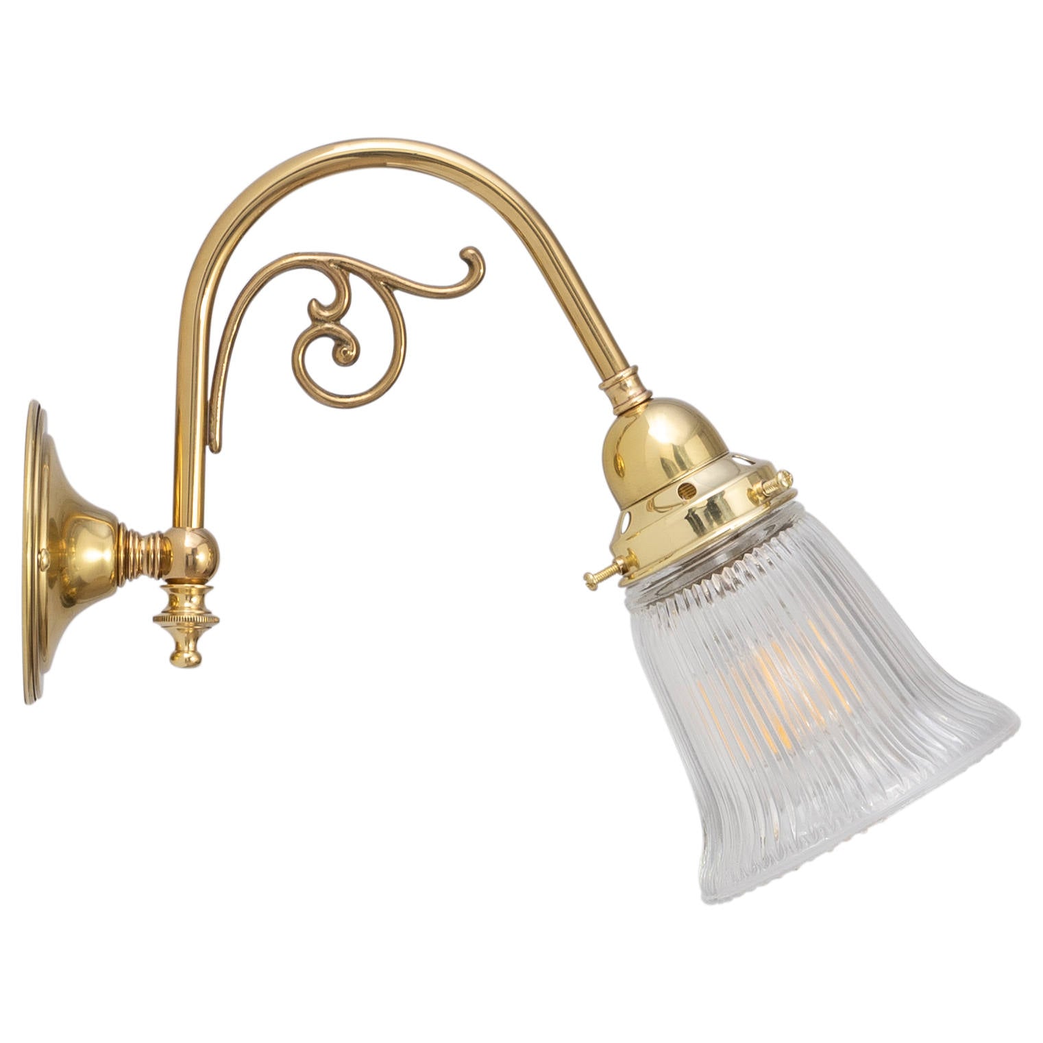 Victoriana Wall Bracket Polished Brass with Zipper 23 Clear Shade