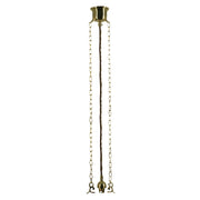 3 Chain Suspension with Gravity Hooks, Polished Brass