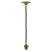 Cloth Cord Suspension, Brown Cord Polished Brass