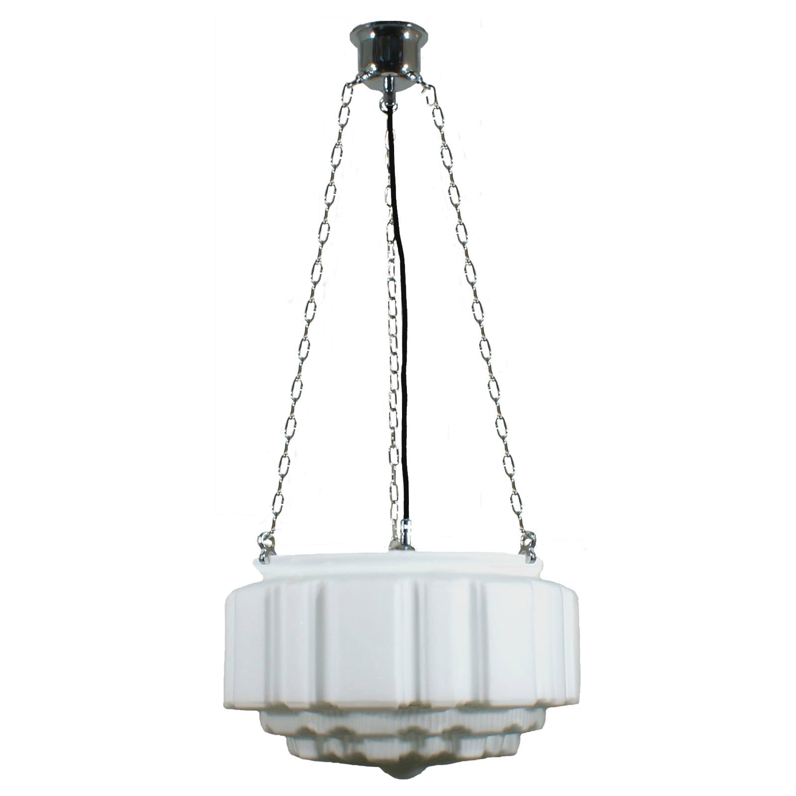 St Kilda 14'' Opal Matte on 3 Chain Suspension, Chrome