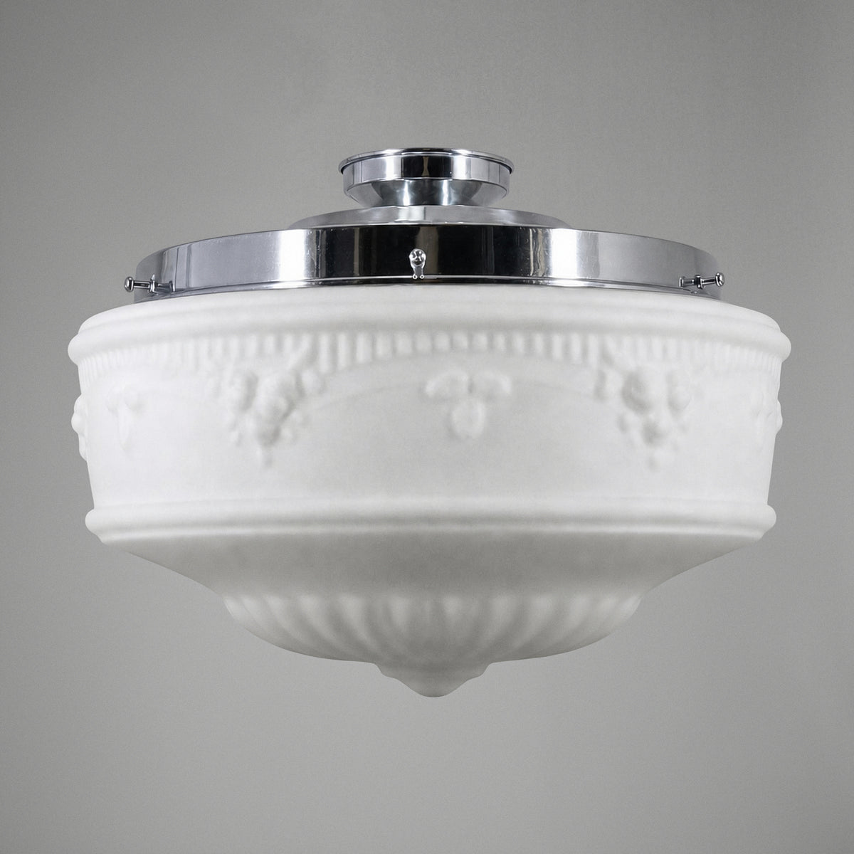 Senator Opal Matt 14" Shade w 12 1/4" Chrome Batten Fix Light