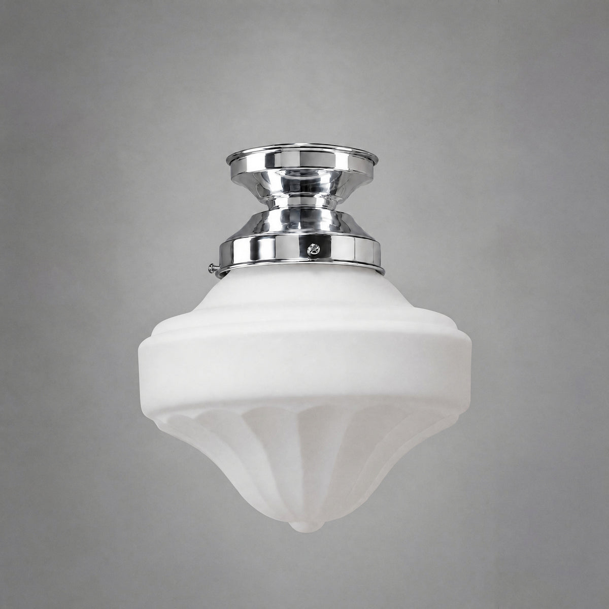 Derby Opal Matt 9" Shade w 4 1/4" Chrome Batten Fix Light