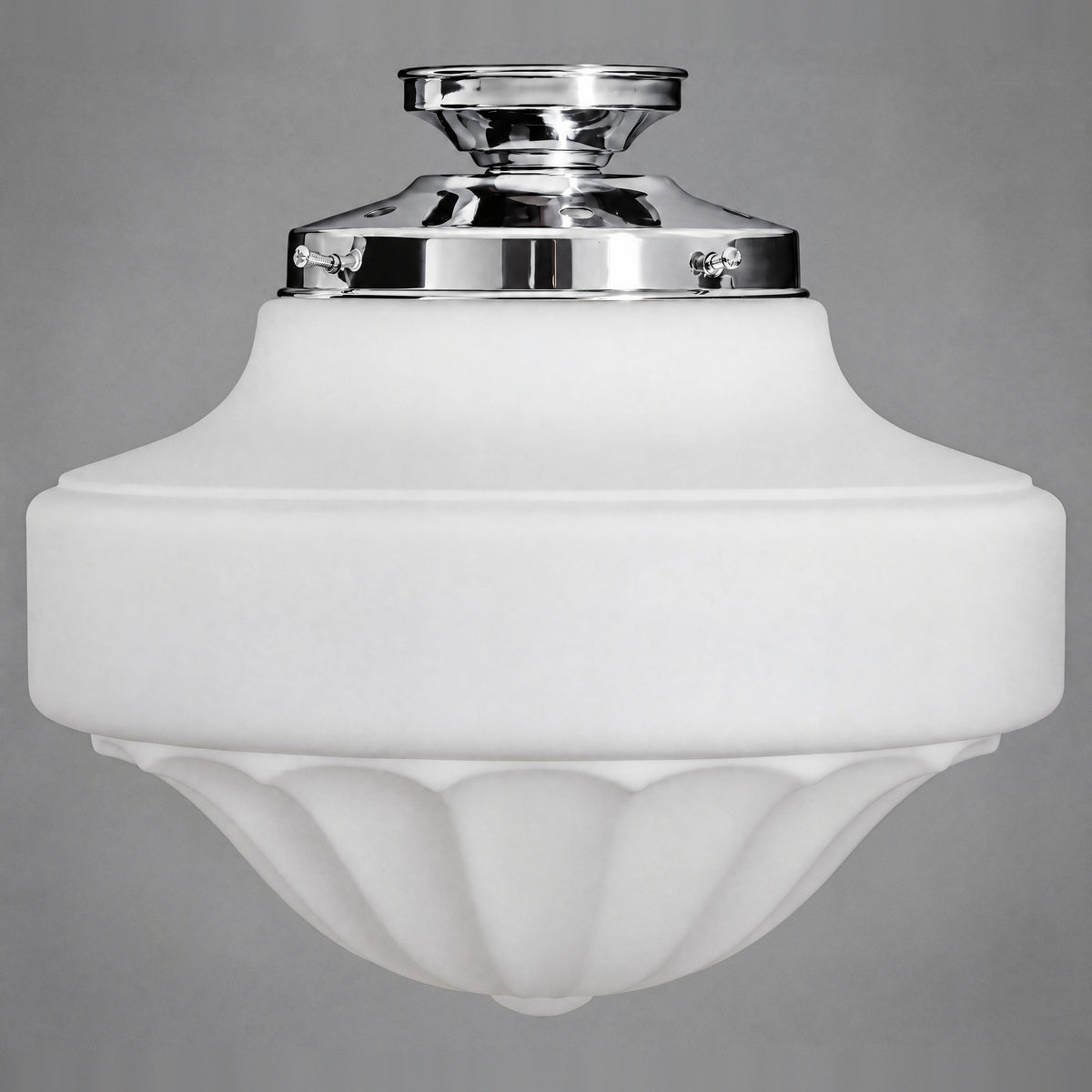 Derby Opal Matt 13" Shade w 6 1/4" Chrome Batten Fix Light
