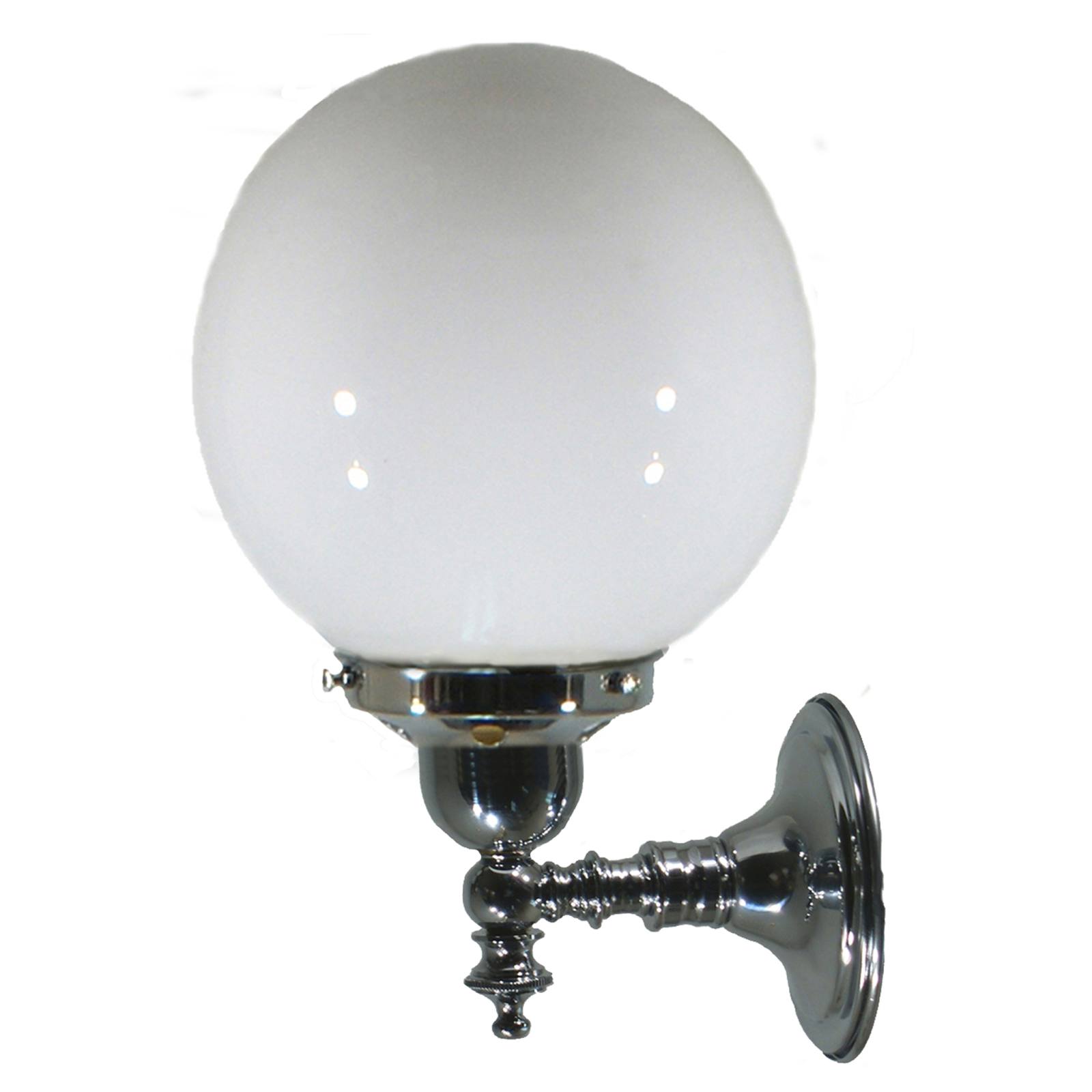 Koscina Wall Light with 6" Opal Gloss Sphere, Chrome