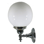 Koscina Wall Light with 6" Opal Gloss Sphere, Chrome