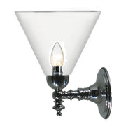 Koscina Wall Light with Cono Clear Shade, Chrome