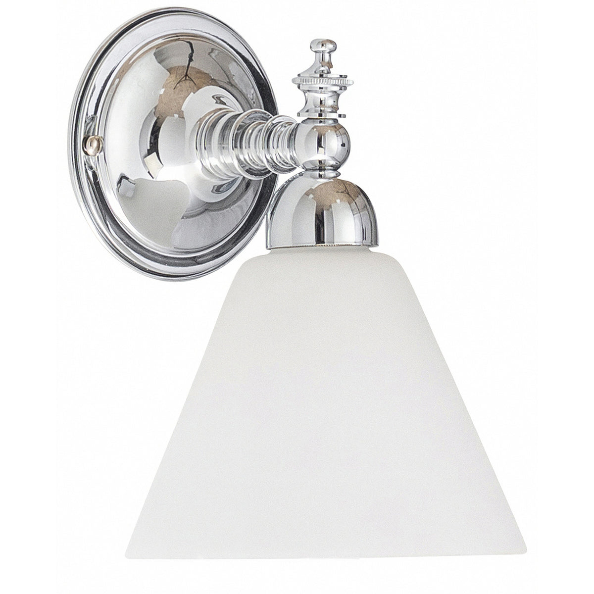 Koscina Wall Light with Cono Opal Matte Shade, Chrome