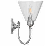 Loxton Wall Light with Cono Clear Shade, Chrome