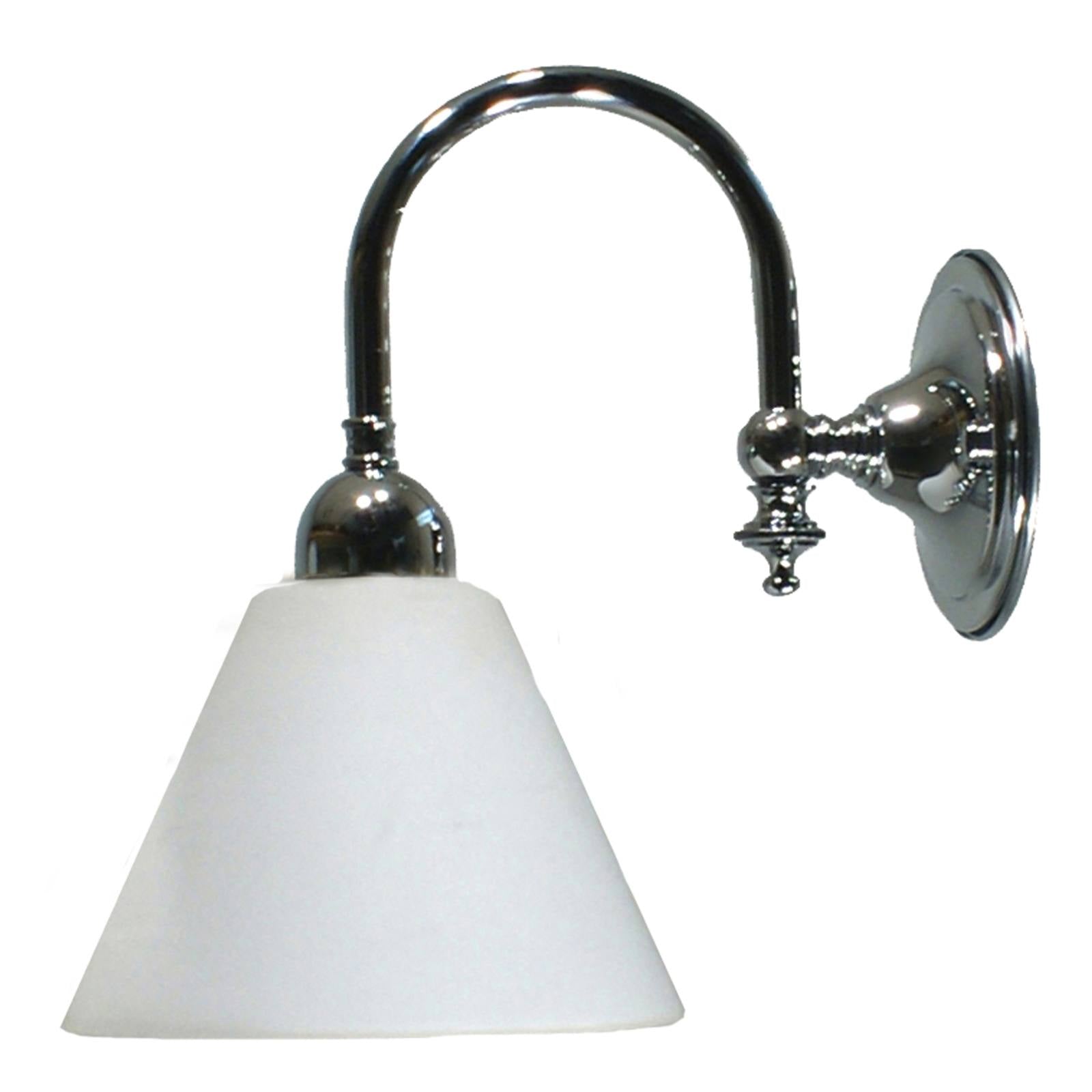 Loxton Wall Light with Cono Opal Matte Shade, Chrome