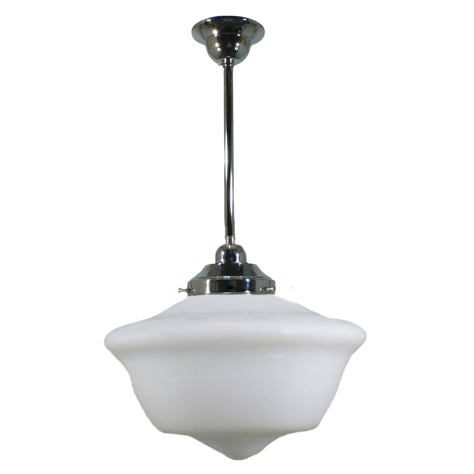 Victorian Schoolhouse 12'' Opal Matte on Rod Set 1/2'' x 1/2m, Chrome