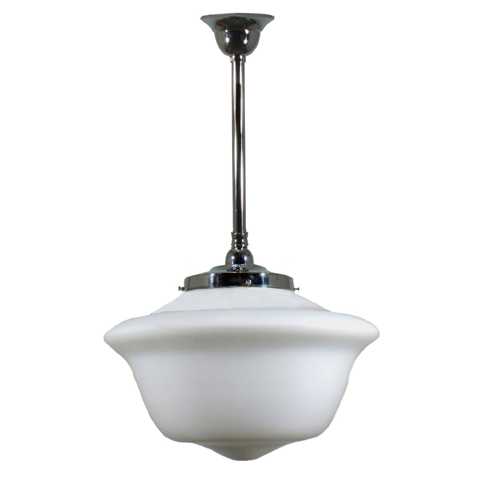 Victorian Schoolhouse 16'' Opal Matte On Rod Set 3/4'' x 1/2m, Chrome