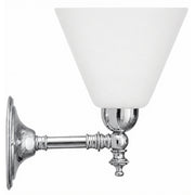 Waubra Wall Light with Cono Opal Matte Shade, Chrome