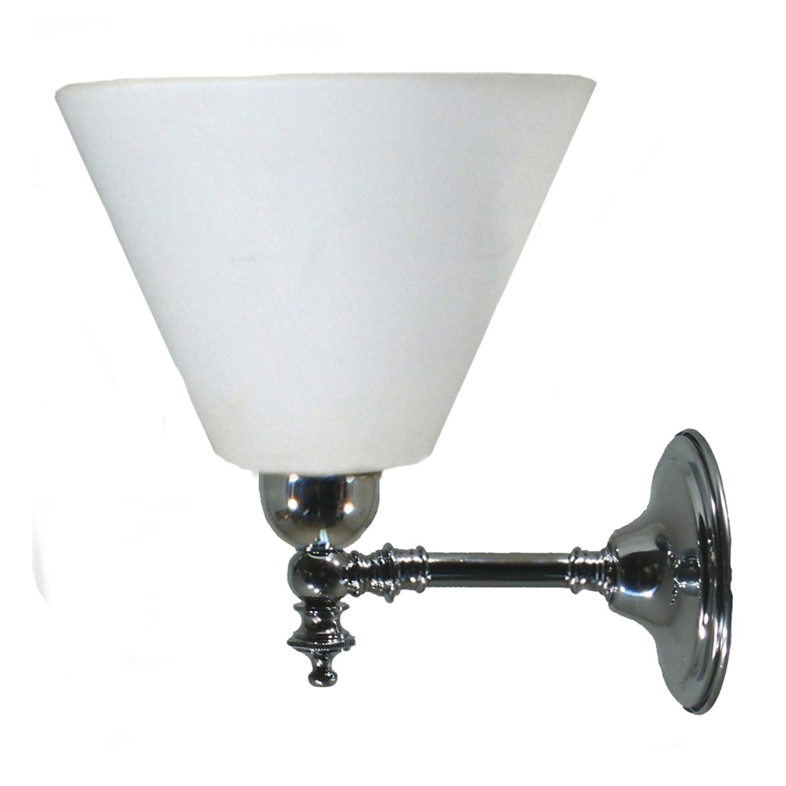 Waubra Wall Light with Cono Opal Matte Shade, Chrome