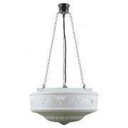 Senator 17'' Opal Matte on 3 Chain Black Cloth Suspension, Chrome