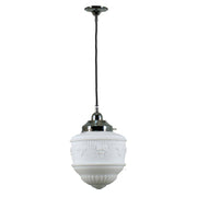 Senator 8'' Opal Matte on Cloth Cord Black Cloth Suspension, Chrome