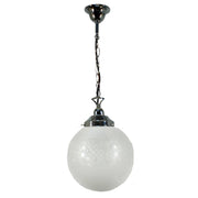 Sheffield 10" Frost Etch Shade on Chain Suspension, Chrome
