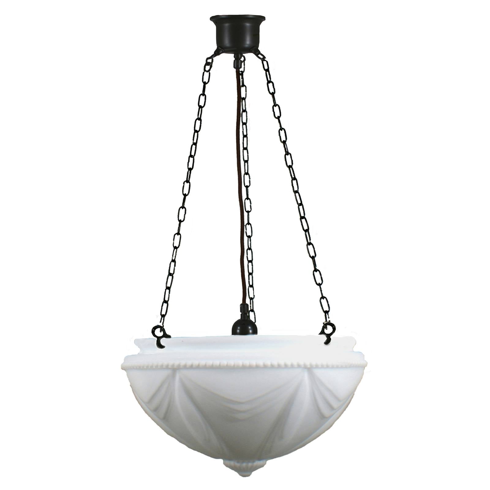 Empire 14'' Opal Matte on 3 Chain Suspension, Patina