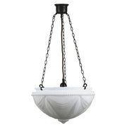 Empire 14'' Opal Matte on 3 Chain Suspension, Patina