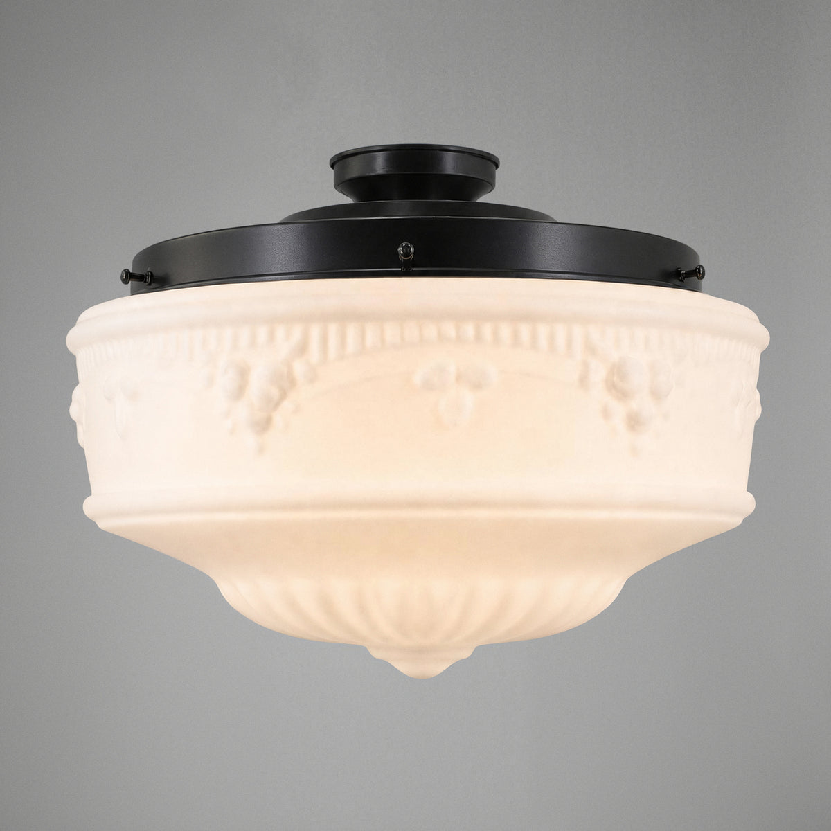 Senator Opal Matt 14" Shade w 12 1/4" Black Batten Fix Light
