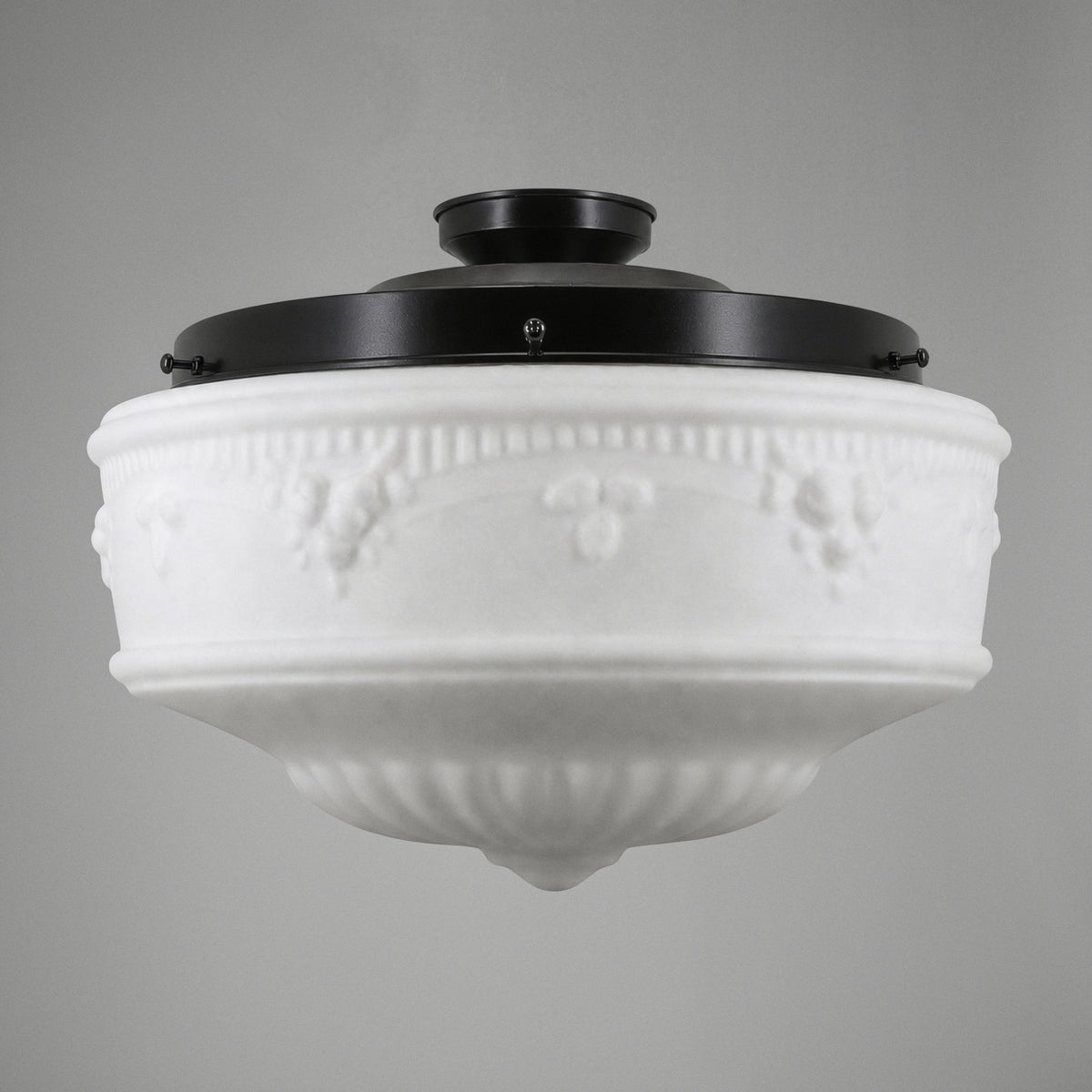 Senator Opal Matt 14" Shade w 12 1/4" Black Batten Fix Light