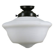 Victorian Schoolhouse 12'' Opal Matte Batten Fix, Patina