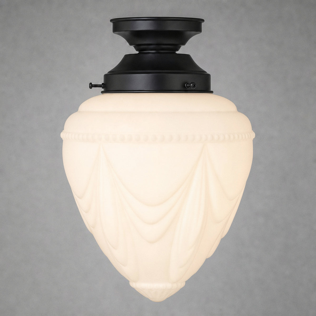 Empire Opal Matt 8" Shade w 4 1/4" Black Batten Fix Light