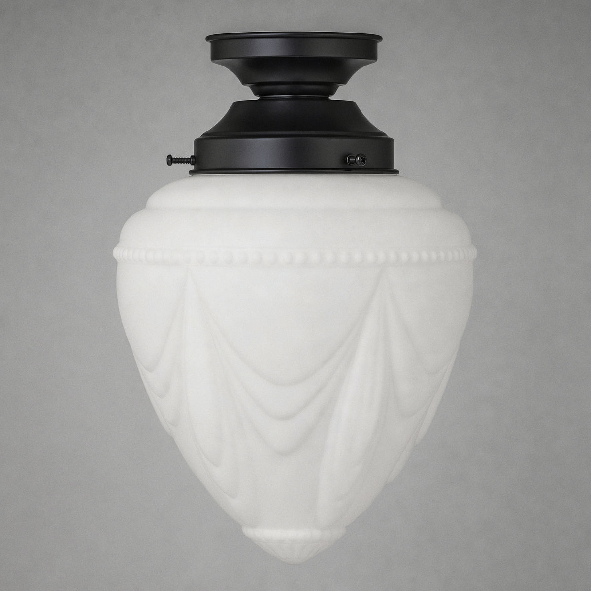 Empire Opal Matt 8" Shade w 4 1/4" Black Batten Fix Light