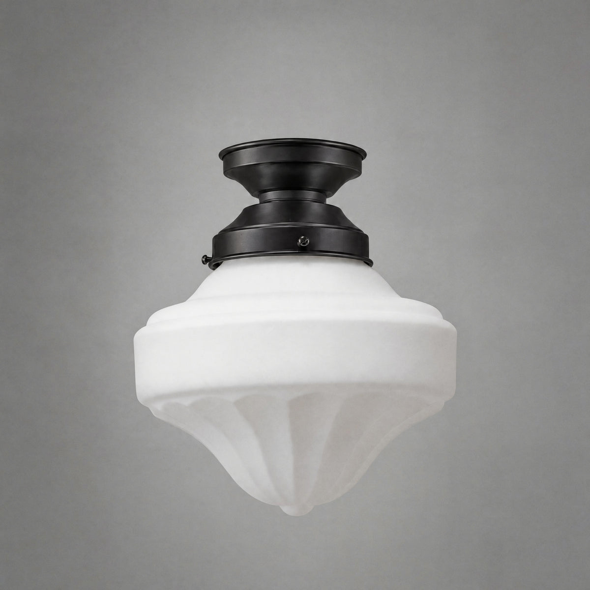Derby Opal Matte 9" Shade w 4 1/4" Black Batten Fix Light