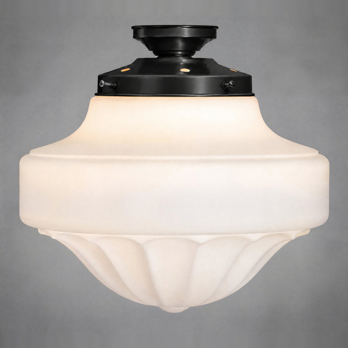 Derby Opal Matt 13" Shade w 6 1/4" Black Batten Fix Light