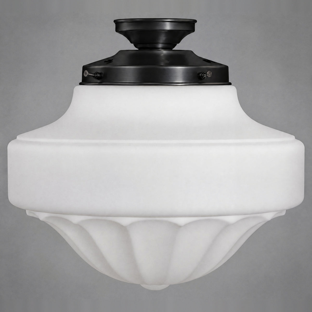 Derby Opal Matt 13" Shade w 6 1/4" Black Batten Fix Light
