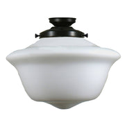 Victorian Schoolhouse 16'' Opal Matte Batten Fix, Patina
