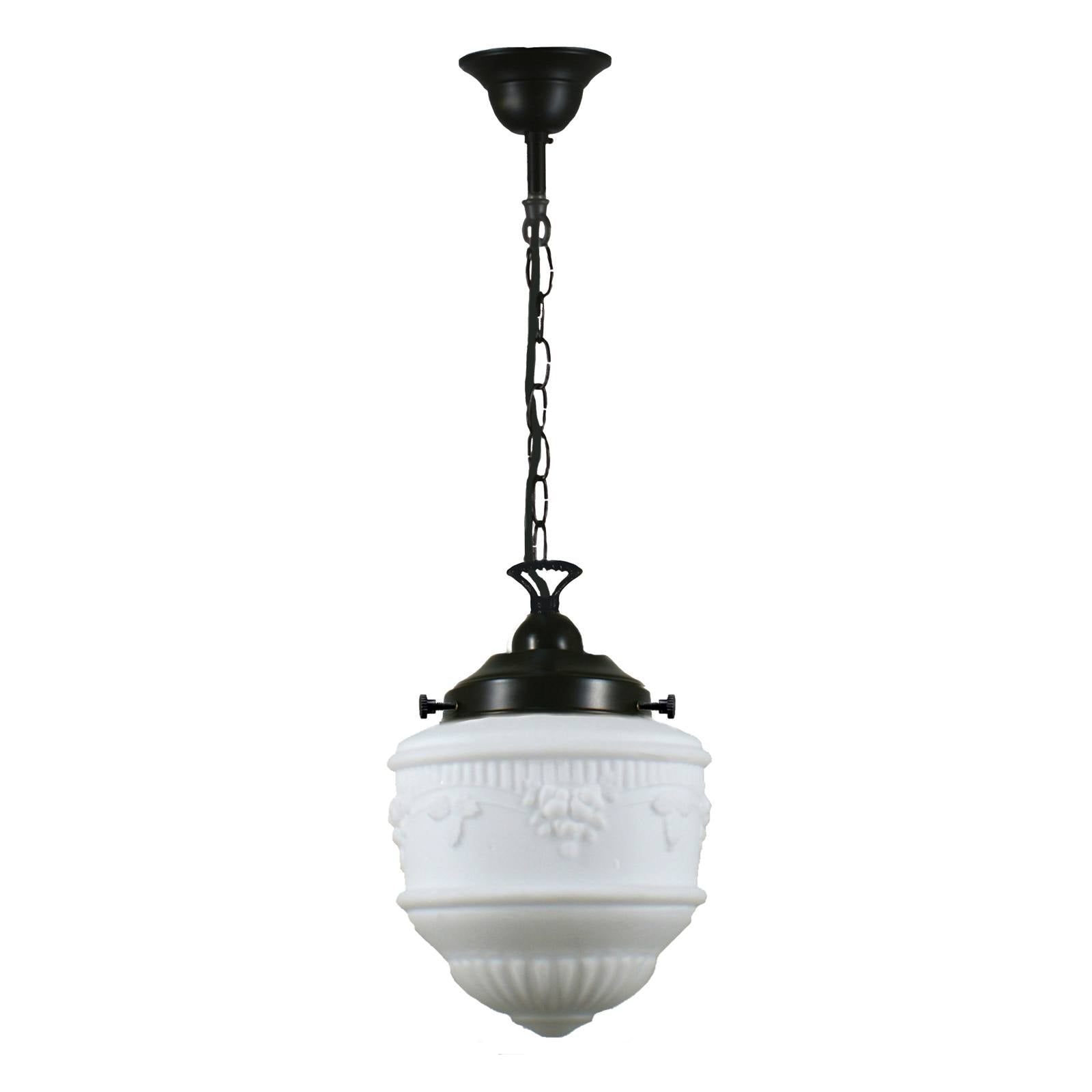 Senator 8'' Opal Matte Single Chain Suspension, Patina