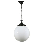 Sphere 10'' Opal Gloss On Single Chain Suspension, Patina