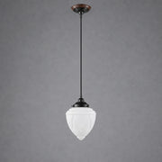 Empire 8'' Opal Matte on Cloth Cord Black Cloth Suspension, Patina