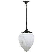 Empire 8'' Opal Matte on Cloth Cord Black Cloth Suspension, Patina