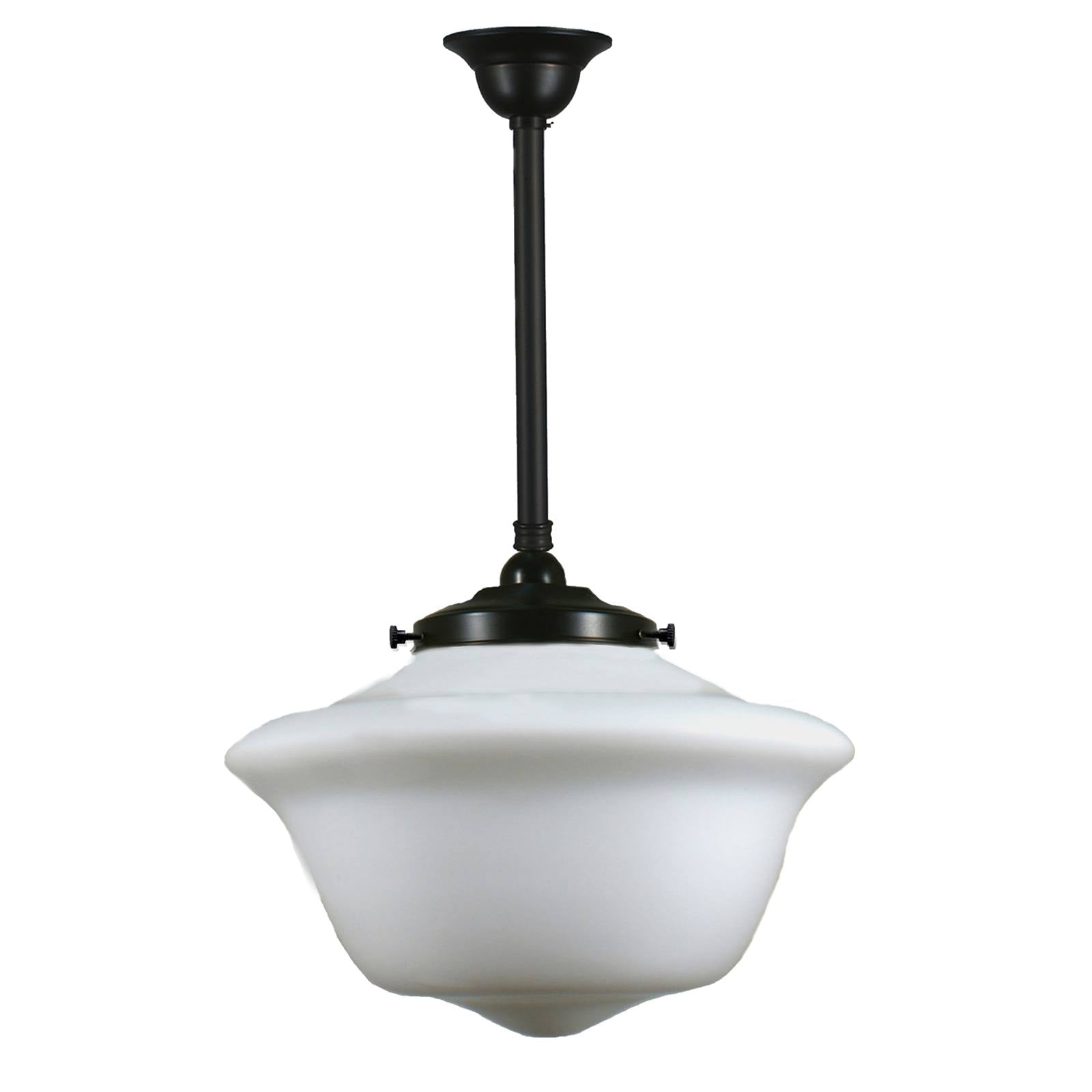 Victorian Schoolhouse 16'' Opal Matte on Rod Set 3/4'' x 1/2m, Patina