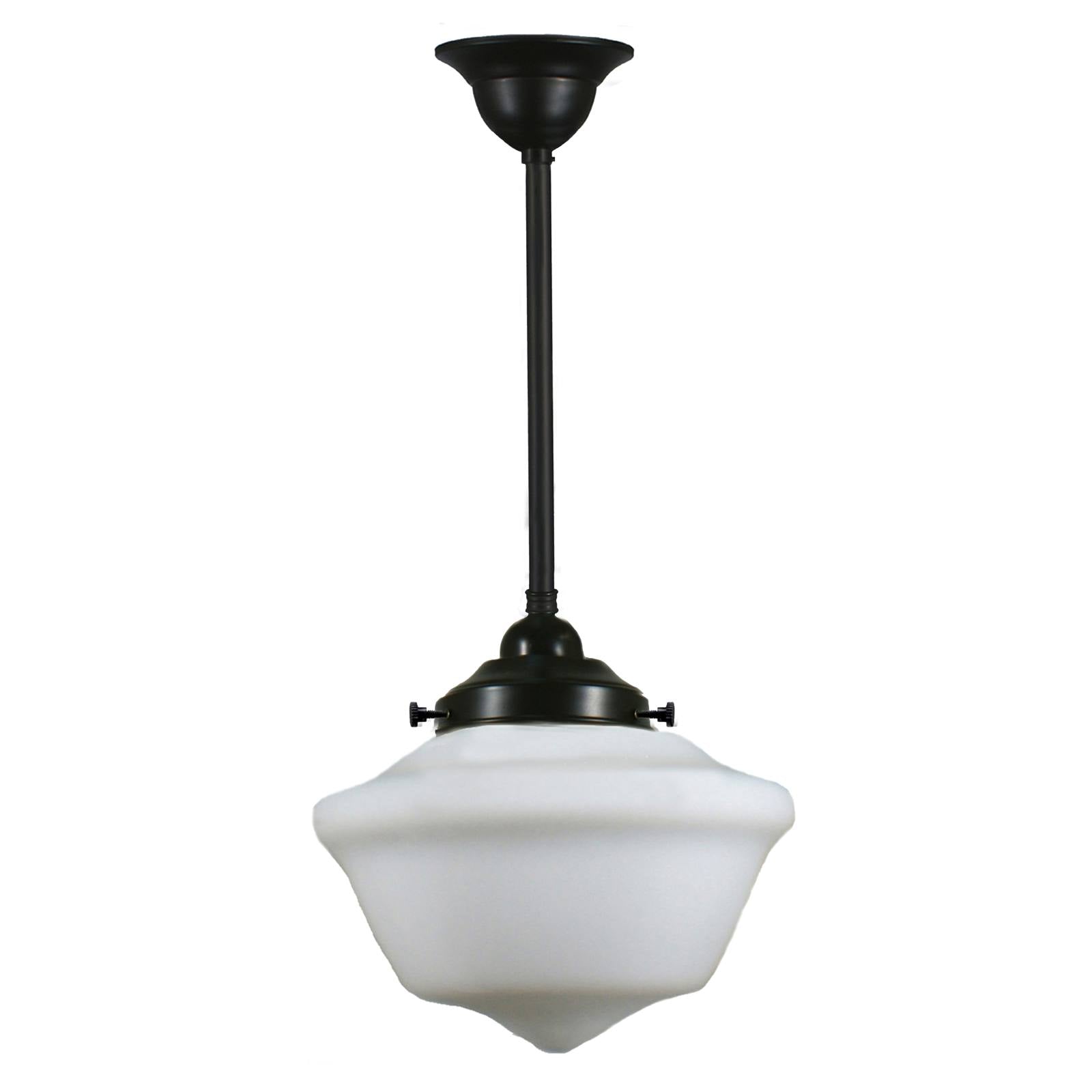 Victorian Schoolhouse 9'' Opal Matte on Rod Set 1/2'' x 1/2m, Patina