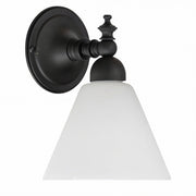 Koscina Wall Light with Cono Opal Matte Shade, Patina