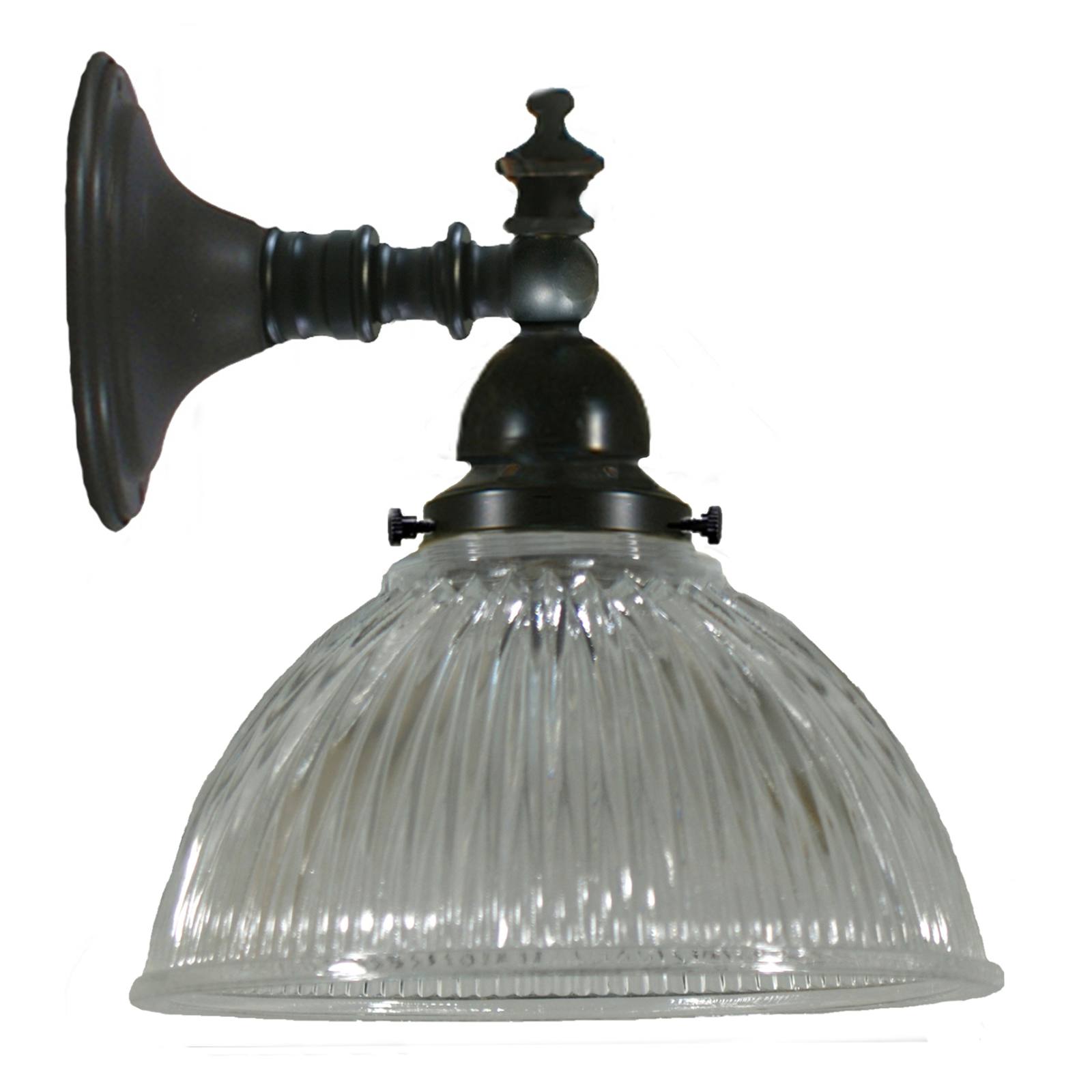 Koscina Wall Light with 6" Claredon Clear Shade, Patina