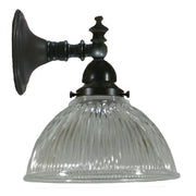 Koscina Wall Light with 6" Claredon Clear Shade, Patina