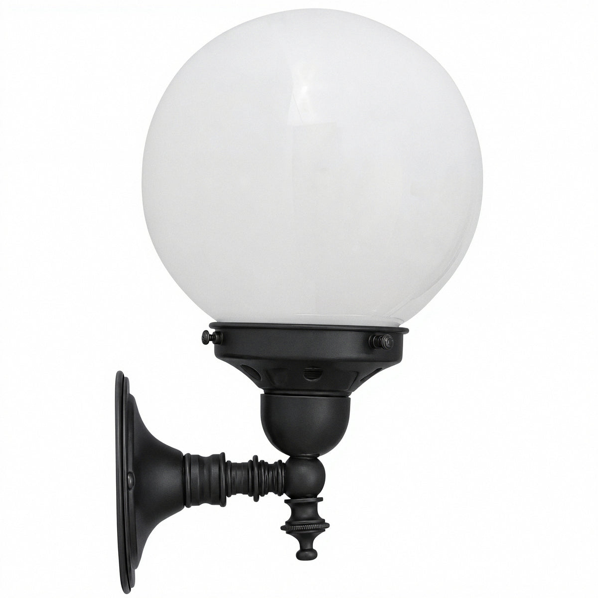 Koscina Wall Light with 6" Opal Gloss Sphere, Patina