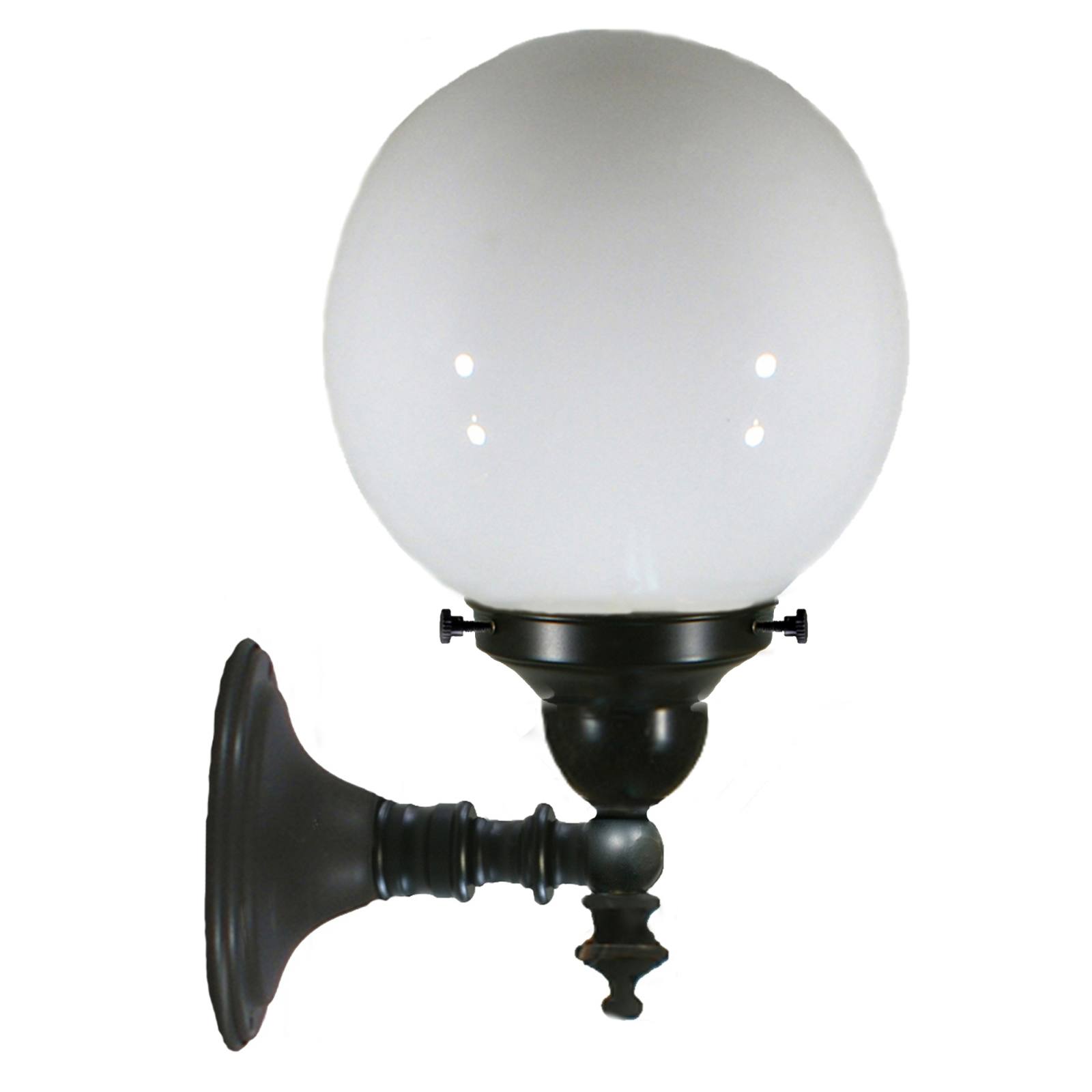 Koscina Wall Light with 6" Opal Gloss Sphere, Patina