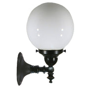 Koscina Wall Light with 6" Opal Gloss Sphere, Patina