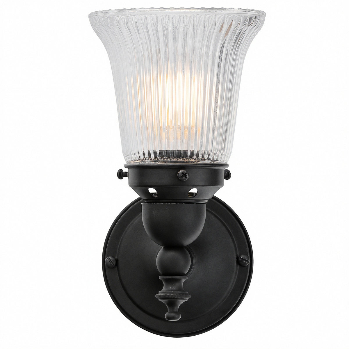 Koscina Wall Light with Zipper 23 Clear Shade, Patina